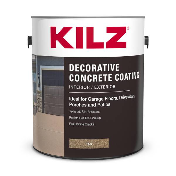 Photo of Decorative Concrete Coating, Int/Ext Textured, Slip-Resistant Flat Finish - Tan (1-Gallon)