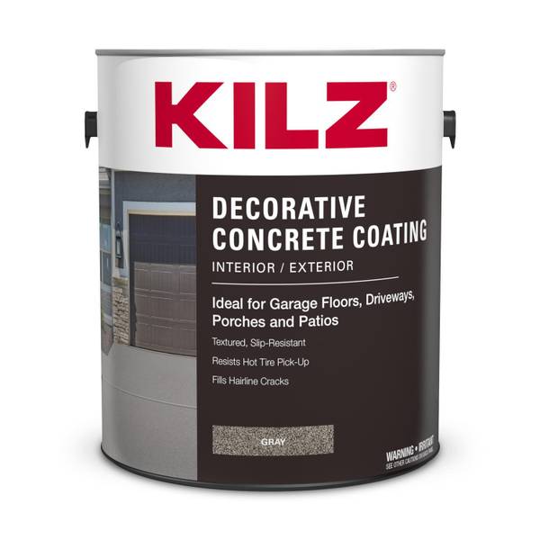 Photo of Decorative Concrete Coating, Int/Ext Textured, Slip-Resistant Flat Finish - Gray (1-Gallon)