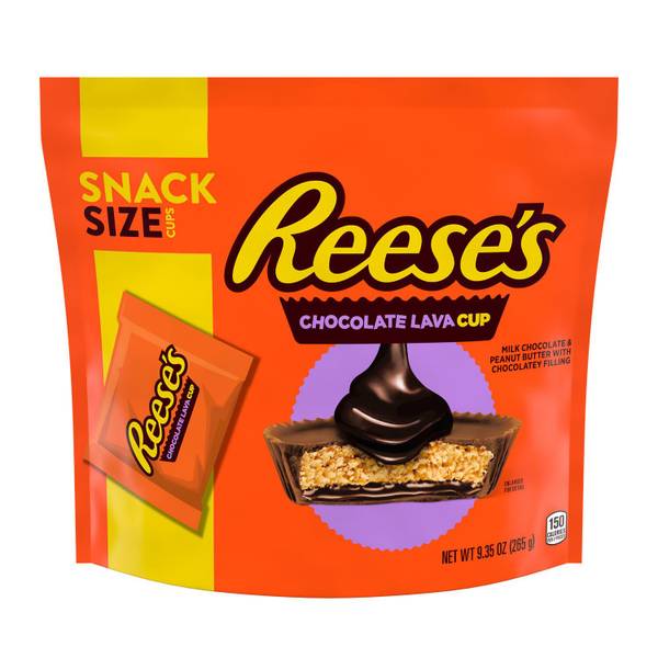 Photo of 9.35 oz Chocolate Lava Milk Chocolate Snack Size Peanut Butter Cups Candy Bag