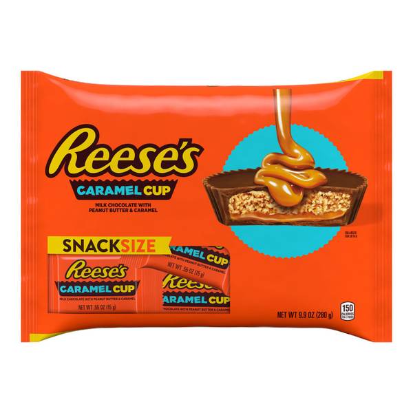 Photo of 9.9 oz Caramel Milk Chocolate Snack Size Peanut Butter Cups Candy Bag