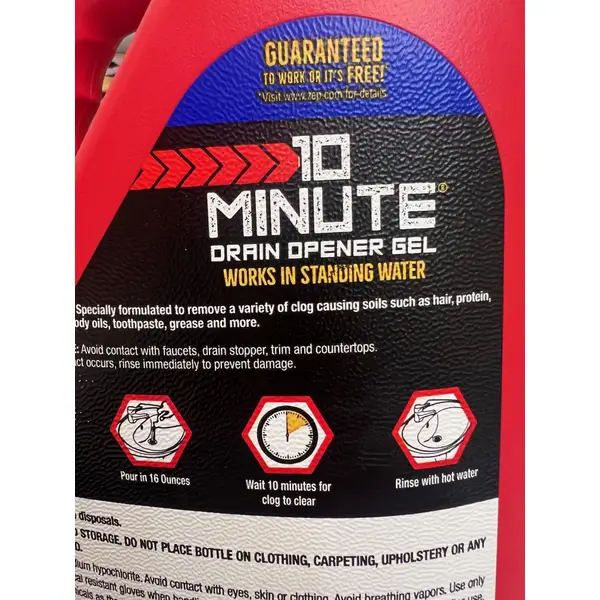 Zep 10 Minute Gel Drain Opener 1 Gallon - ZHCR128NG | Blain's Farm