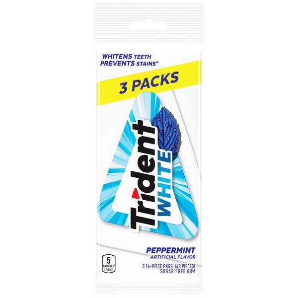 Photo of Trident White Peppermint, 3 pack