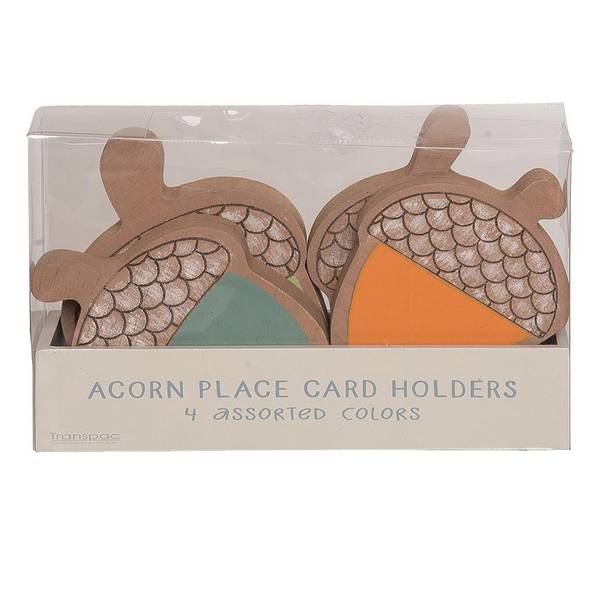 Photo of Acorn Place Card Holder Set of 4, Medium Density Fiberboard