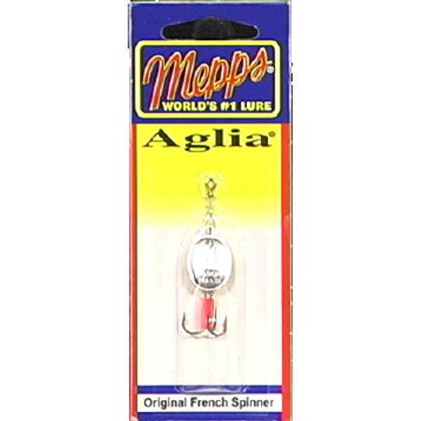 Mepps Aglia Spinner, Plain Silver, 1/8 oz