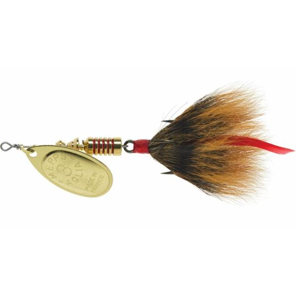 South Bend 1/4 oz Gold Brown Aglia Squirrel Tail Fish Lure - B3ST-G-BR