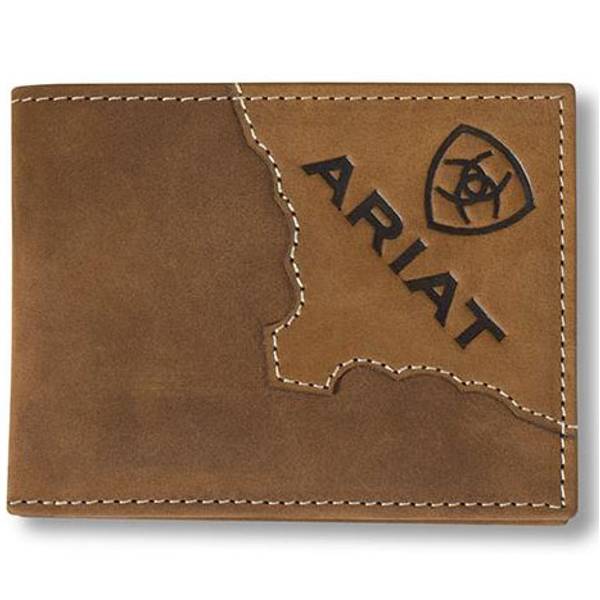 Photo of Men's Bifold Two Tone Leather with Logo Wallet