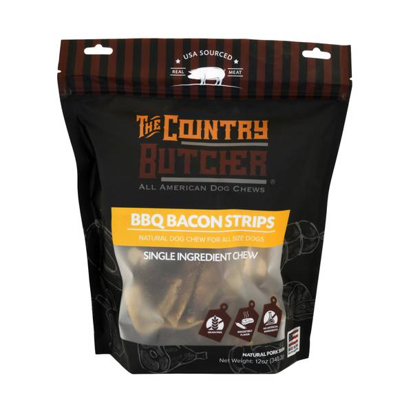 Photo of BBQ Bacon Strips Dog Chew, 12 oz, BBQ Flavor