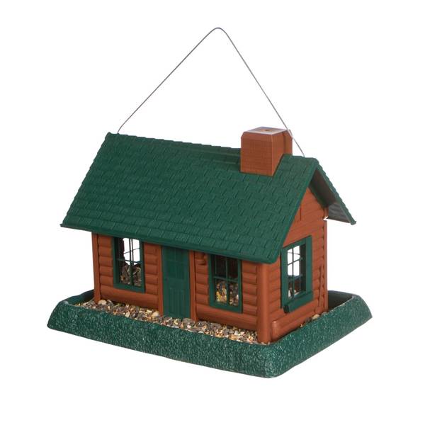 Photo of Village Collection Large Log Cabin Birdfeeder, Holds 8 lb of Seed