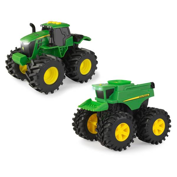 Photo of Monster Treads Lights & Sounds Tractor and Combine 2 Pack