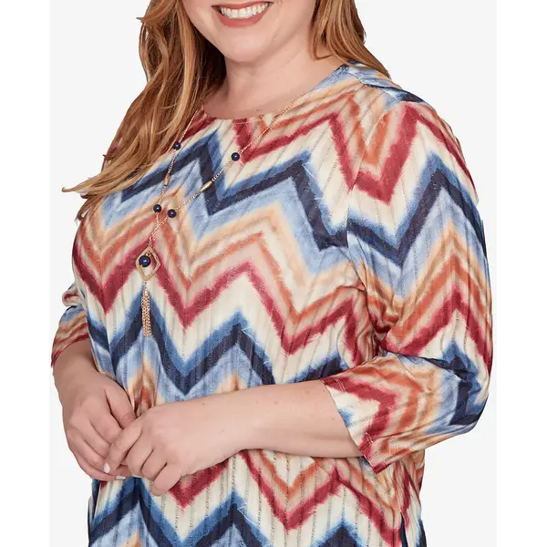 Alfred Dunner Women's Chevron Knit Top - 16156WS-409-XL | Blain's