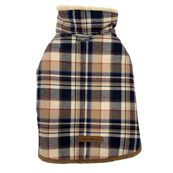 Eddie Bauer リバーシブル ブランケット チェック Eddie Bauer Cordova Reversible Vest - Oatmeal & Brown Plaid