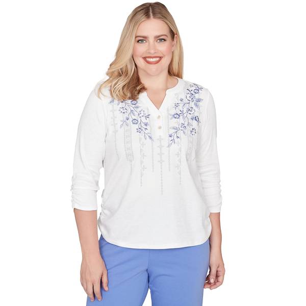 Photo of Women's Floral Geo Vertical Yoke Knit Top