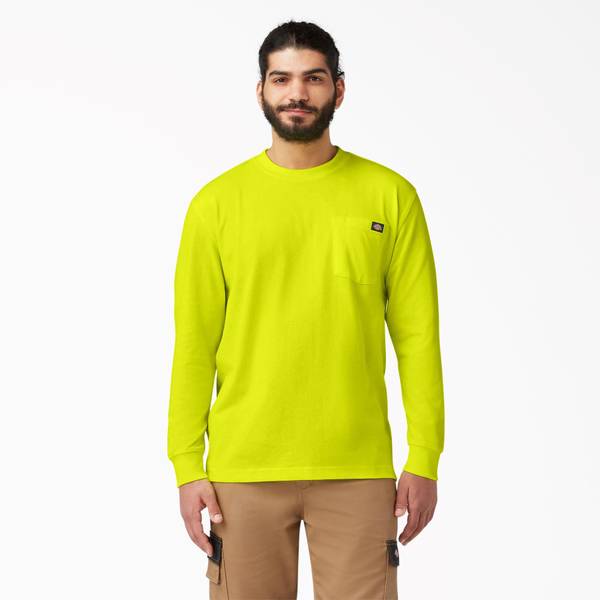 Photo of Men's Heavyweight Neon Long Sleeve Pocket T-Shirt