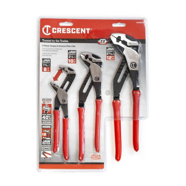 Photo of 3 Piece Z2 K9 Straight Jaw Dipped Handle Tongue and Groove Plier Set
