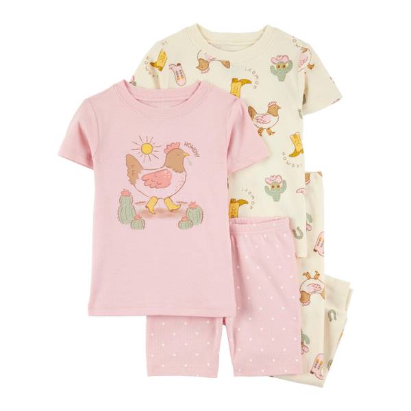 Carter's Toddler Girl's 4-Piece Western Chicken 100% Snug Carter's Toddler Girl's 4-Piece Western Chicken 100% Snug