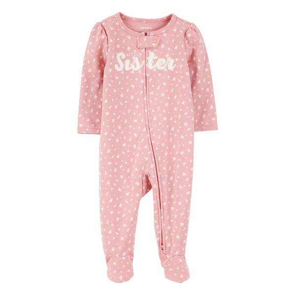 Photo of Infant Girl's Little Sister 2-Way Zip Cotton Sleep and Play Pajamas