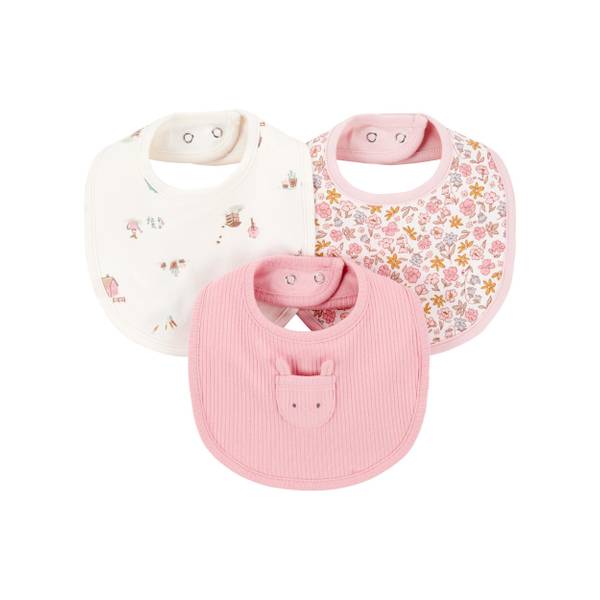 Photo of Infant Girl's 3-Pack Floral Bibs