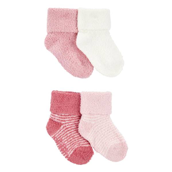 Photo of Infant Girl's 4-Pack Chenille Foldover Cuff Booties