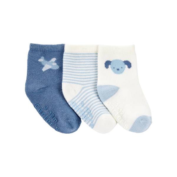 Photo of Infant Boy's Puppy Ankle Socks, 3-Pack