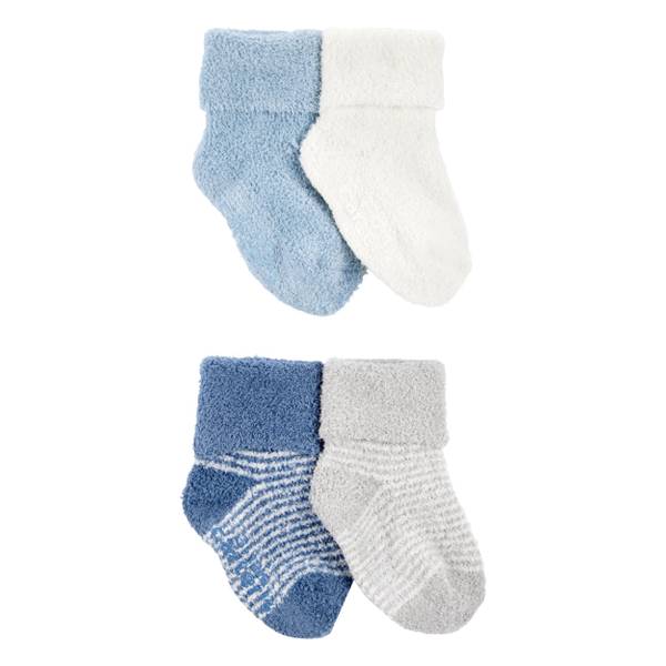 Photo of 4-Pack Boy's Chenille Foldover Cuff Booties