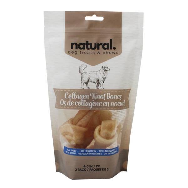 Photo of Natural 4" Collagen Knot Bones, 3 Pack