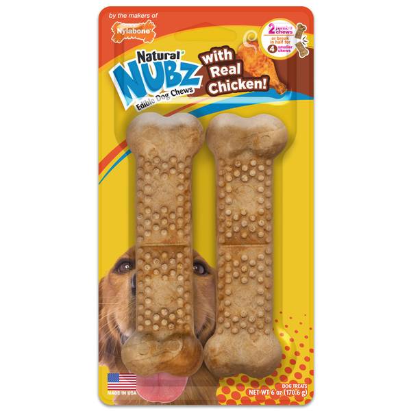 Photo of 2-Count Jumbo Natural Nubz Chicken Dog Treats