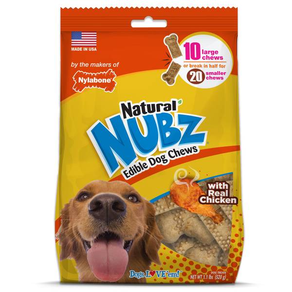 Photo of 10-Count Large Natural Nubz Chicken Dog Treats