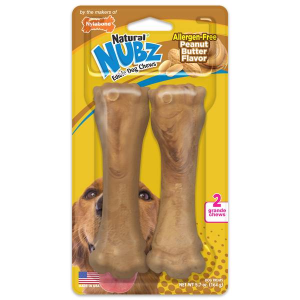 Photo of 2-Count Allergen-Free Peanut Butter Jumbo Natural Nubz Dog Treats