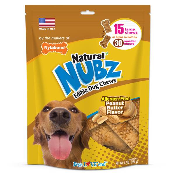 Photo of 15-Count Allergen-Free Peanut Butter Large Natural Nubz Dog Treats