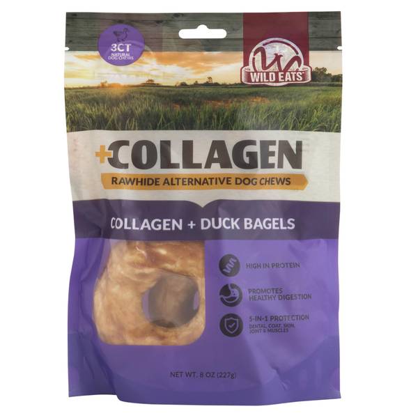 Photo of 3-Pack Collagen Duck Flavored Bagels, Collagen-Rich Dog Treats