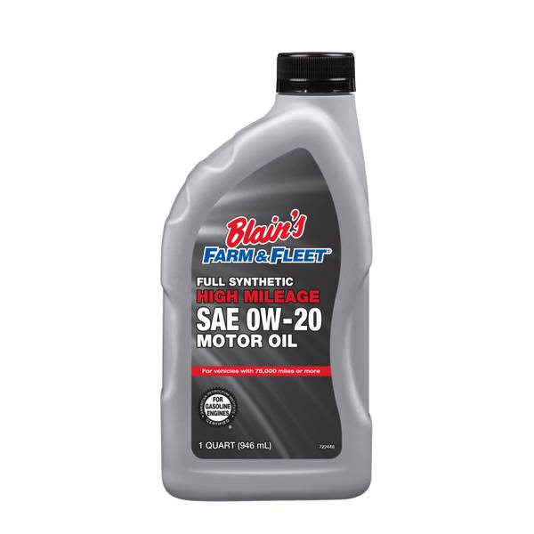Photo of Blains High Milage Full Synthetic Motor Oil 0W-20 -Case of 6, 1qt bottles