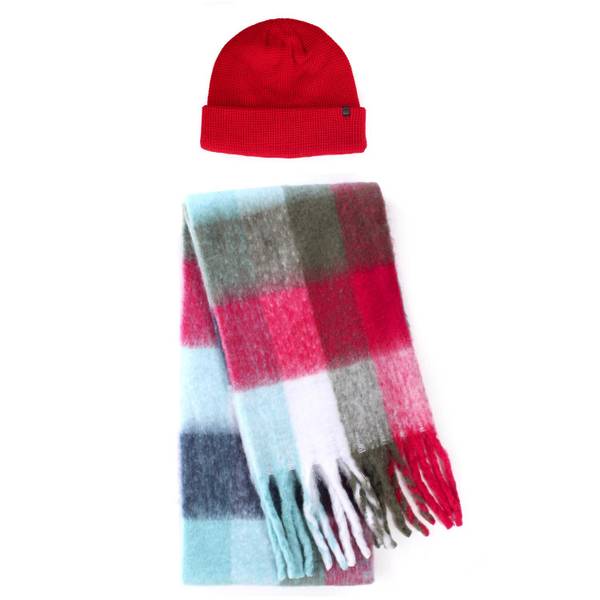 Photo of Women's 2-Piece Insulated Beanie + Narrow Noodle Scarf Set