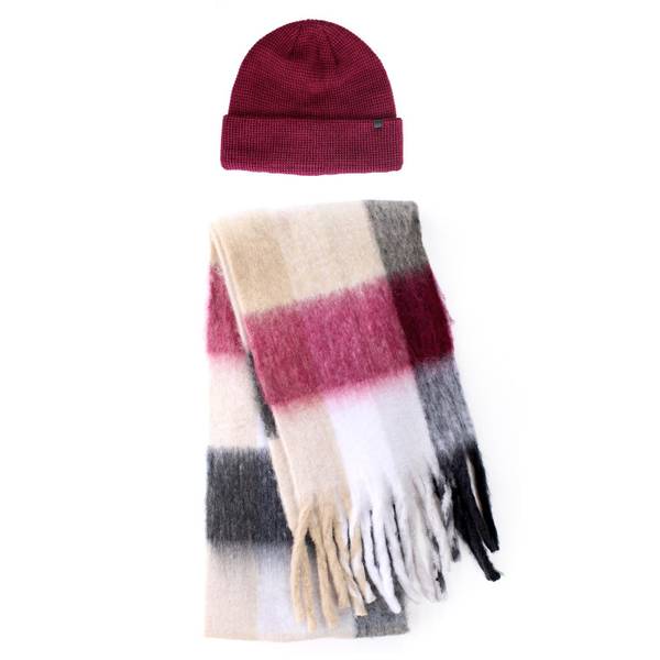 Photo of Women's 2-Piece Insulated Beanie + Narrow Noodle Scarf Set