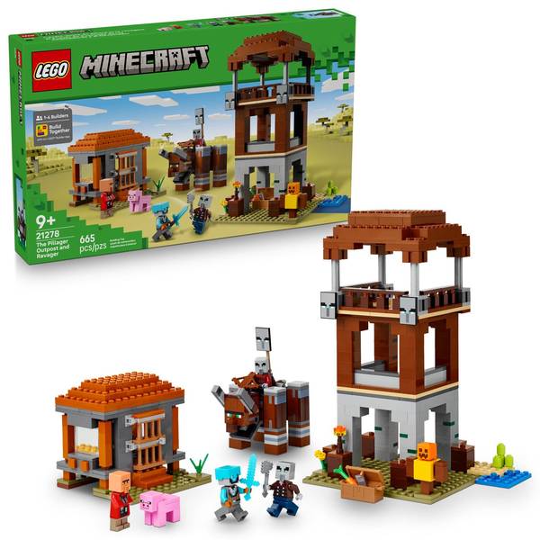 Minecraft LEGO 21278 The Pillager Outpost and Ravager 665-Piece Building Set