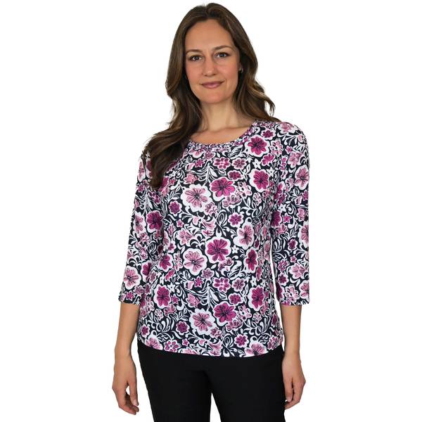 Photo of Women's 3/4 Sleeve Embellished Crew Neck Top