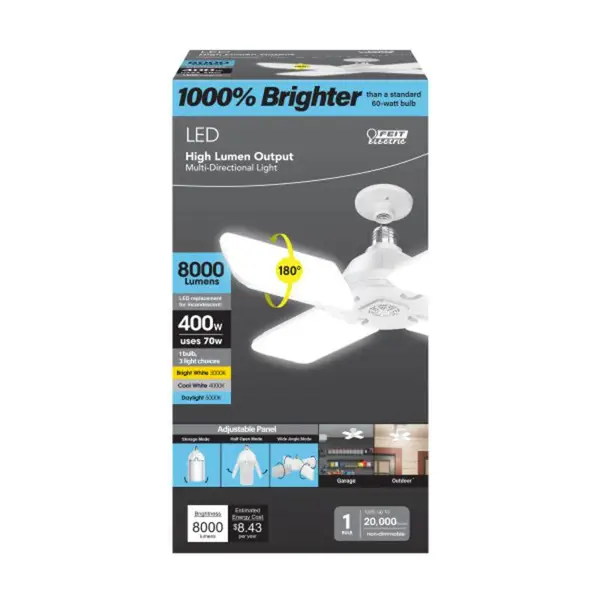 FEIT Electric 70W (400W Replacement) Selectable White Foldable LED