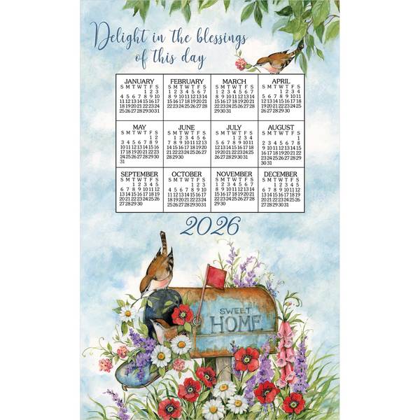 Photo of Floral Mailbox 2026 Calendar Towel