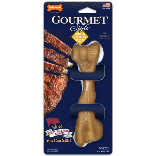 Nylabone Gourmet Style Strong Chew Femur Bone Dog Chew Toy, Large