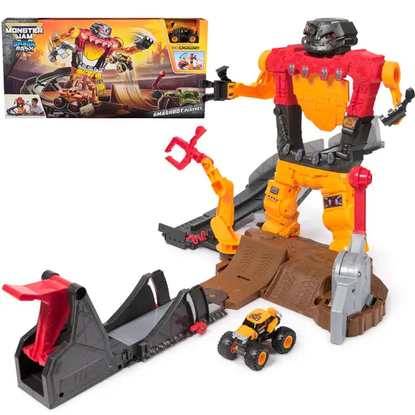 Monster Jam 1:64 Smash 'n Bash SmashBot Playset with Launcher