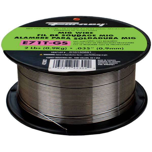 Forney E71T-GS Self, Steel Flux-Core Welding Wire, .035 inch x 2