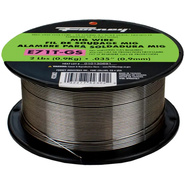 Forney E71T-GS Self, Steel Flux-Core Welding Wire, .035 inch x 2