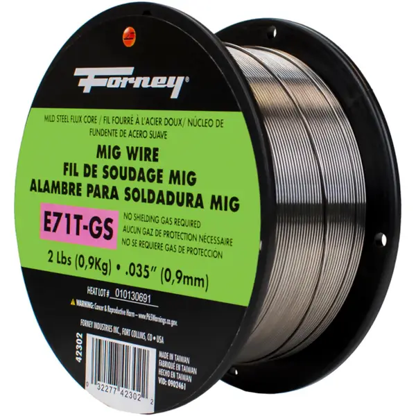Forney E71T-GS Self, Steel Flux-Core Welding Wire, .035 inch x 2