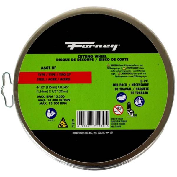 Photo of Metal Cut-Off Wheel Type 27, 4-1/2 inches 5-Pack