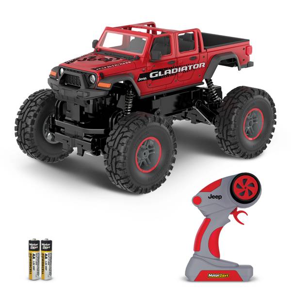 Motor Dayz 1:18 Scale RC Heavy Metal Jeep Gladiator 4x4 Pickup Truck, USB, All-Wheel Drive, for Kids Ages 6+