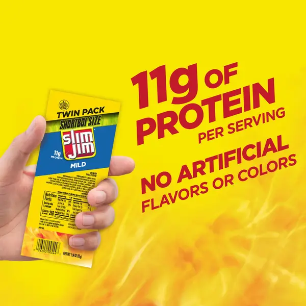 Slim Jim Twin Pack Shortboi Size Mild Smoked Snack Sticks, 1.94oz