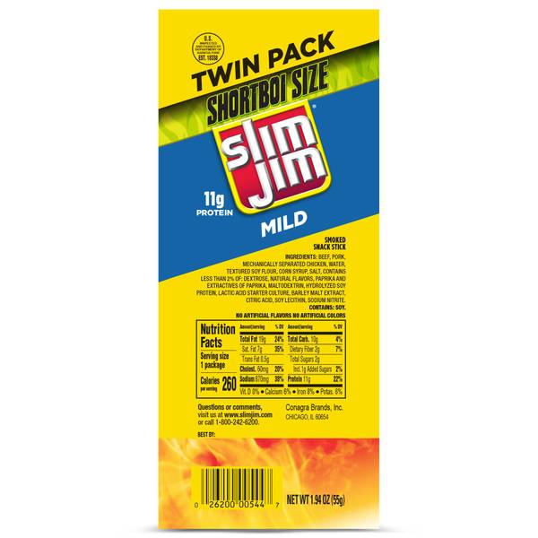 Photo of Twin Pack Shortboi Size Mild Smoked Snack Sticks, 1.94oz