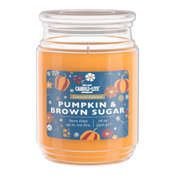 Photo of 18 oz Pumpkin & Brown Sugar Scented Jar Candle