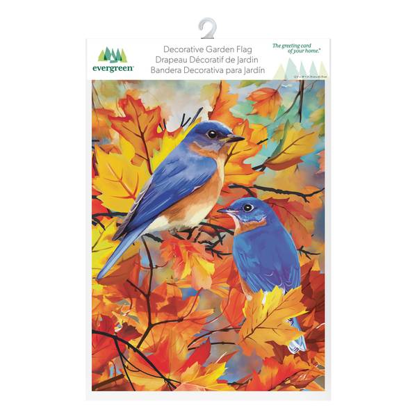 Photo of Bluebirds Among The Leaves Suede Garden Flag