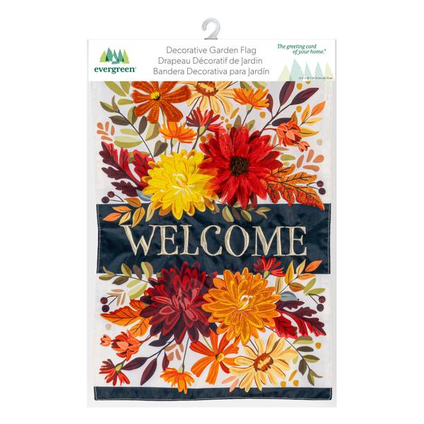 Photo of Fall Floral Applique Garden Flag