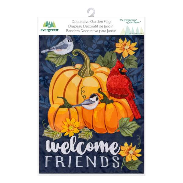 Photo of Welcome Friends of Fall Applique Garden Flag